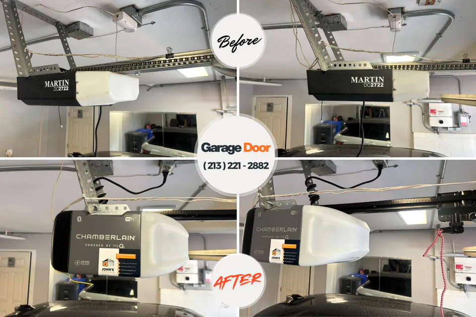 Before and after: garage door repair Williamstown, PA
